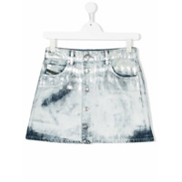 Diesel Kids Saia jeans com efeito de spray - Azul