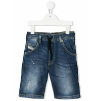 Diesel Kids Short jeans com ajuste no cós - Azul