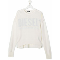 Diesel Kids Suéter com estampa de logo - Branco