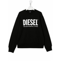 Diesel Kids Suéter com estampa de logo - Preto