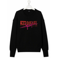 Diesel Kids Suéter com estampa de logo - Preto