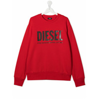 Diesel Kids Suéter com estampa de logo - Vermelho