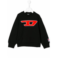 Diesel Kids Suéter com logo bordado - Preto