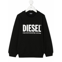 Diesel Kids Suéter SANGWX com estampa de logo - Preto