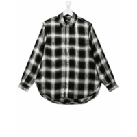 Diesel Kids TEEN checked lurex-detail shirt - Preto