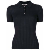 Dion Lee Blusa polo canelada de lã merino - Azul