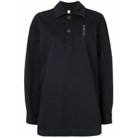 Dion Lee Camisa polo com estampa de logo - Azul
