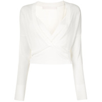 Dion Lee Suéter amplo com gola em V - Branco