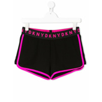 Dkny Kids Bermda bicolor com estampa de logo - Preto