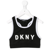 Dkny Kids Blusa cropped com estampa de logo - Preto