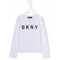 Dkny Kids Blusa de jersey com estampa de logo - Branco