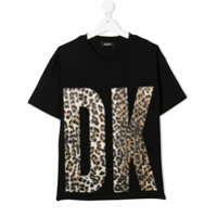 Dkny Kids Camiseta com estampa de logo e leopardo - Preto