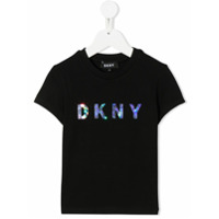 Dkny Kids Camiseta com estampa de logo holográfico - Preto