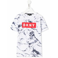 Dkny Kids Camiseta com estampa marmorizada de logo - Branco