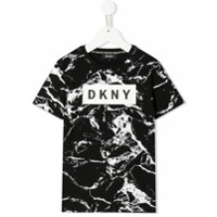 Dkny Kids Camiseta com estampa marmorizada e logo - Preto