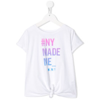 Dkny Kids Camiseta com estampa #NY Made Me - Branco