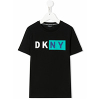 Dkny Kids Camiseta de algodão com estampa de logo - Preto
