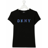 Dkny Kids Camiseta de algodão com estampa de logo - Preto