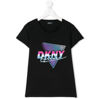 Dkny Kids Camiseta decote careca com estampa de logo - Preto