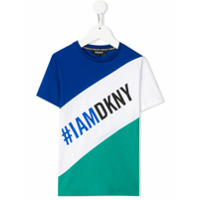 Dkny Kids Camiseta #IAMDKNY color block - Azul