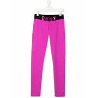 Dkny Kids Legging stretch com estampa de logo - Rosa