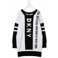 Dkny Kids Suéter oversized com padronagem de logo - Preto