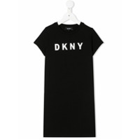 Dkny Kids Vestido bicolor de algodão com stretch - Preto