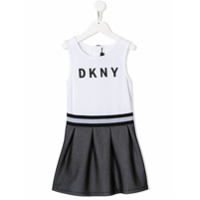 Dkny Kids Vestido com estampa de logo - Branco