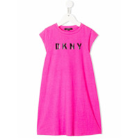 Dkny Kids Vestido com estampa de logo - Rosa