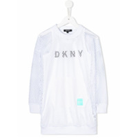 Dkny Kids Vestido com sobreposição de tela - Branco