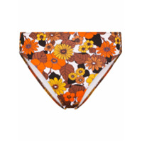 Dodo Bar Or Calcinha de biquíni Morgan cintura alta com estampa floral - Marrom