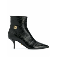 Dolce & Gabbana Ankle boot bico fino de couro - Preto