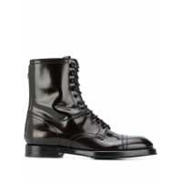 Dolce & Gabbana Ankle boot de couro com cadarço - Marrom