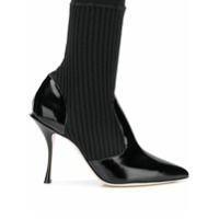 Dolce & Gabbana Ankle boot meia de couro - Preto