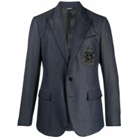 Dolce & Gabbana Blazer com logo bordado - Azul