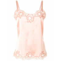 Dolce & Gabbana Blusa alças finas com acabamento em renda - Rosa