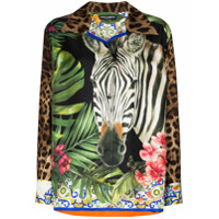 Dolce & Gabbana Blusa com animal print - Preto
