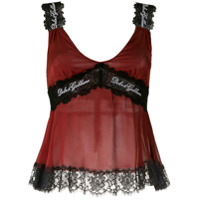 Dolce & Gabbana Blusa lingerie com renda - Vermelho
