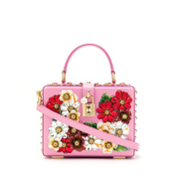 Dolce & Gabbana Bolsa Box floral de couro - Rosa