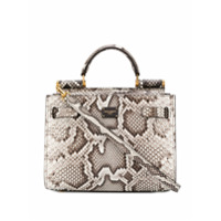 Dolce & Gabbana Bolsa de mão com estampa de cobra - Marrom