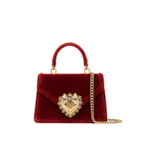 Dolce & Gabbana Bolsa Devotion mini de veludo - Vermelho