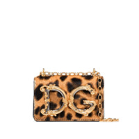 Dolce & Gabbana Bolsa DG Girls mini com estampa de leopardo - Marrom