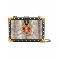 Dolce & Gabbana Bolsa 'Heart Box' de couro e pele de cobra - Preto