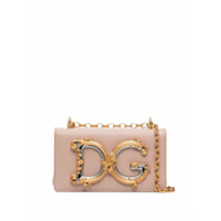 Dolce & Gabbana Bolsa tiracolo Girls de couro com logo - Rosa