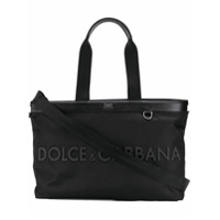 Dolce & Gabbana Bolsa tote com placa de logo - Preto