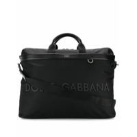 Dolce & Gabbana Bolsa tote de couro com gravação - Preto