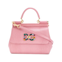 Dolce & Gabbana Bolsa tote Sicily com cristais - Rosa