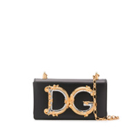 Dolce & Gabbana Bolsa transversal com placa de logo - Preto