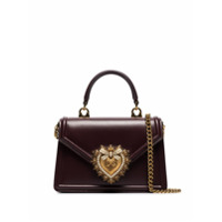 Dolce & Gabbana Bolsa transversal Devotion pequena de couro - Vermelho