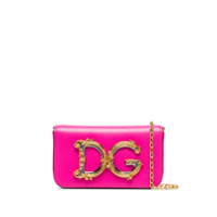 Dolce & Gabbana Bolsa transversal DG Girls pequena de couro - Rosa